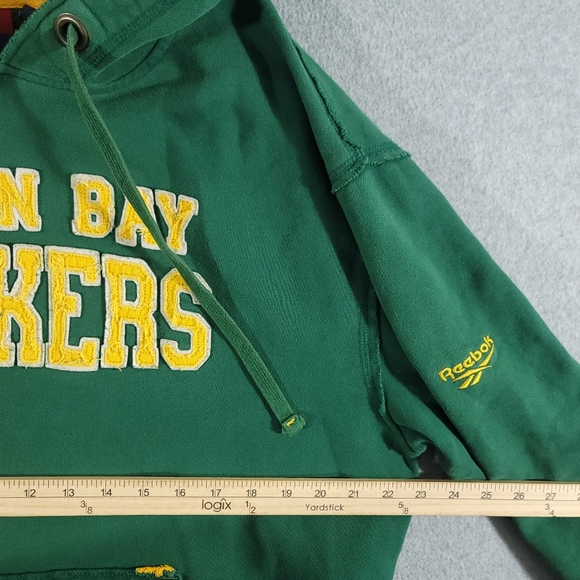 Reebok NFL Gridiron Classic Hoodie Green Bay Packers Medium Green M - Picture 9 of 10